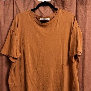 Free People Orange Short Sleeve Tee